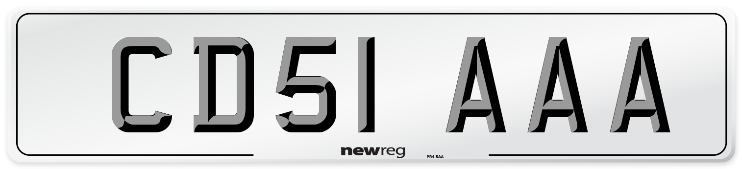 CD51 AAA Front Number Plate