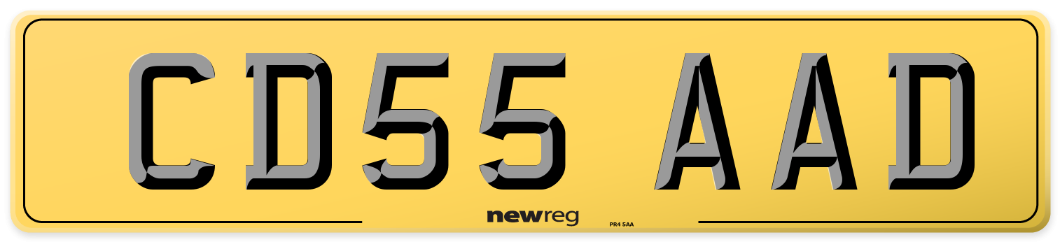 CD55 AAD Rear Number Plate