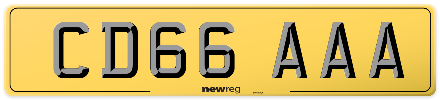 CD66 AAA Rear Number Plate