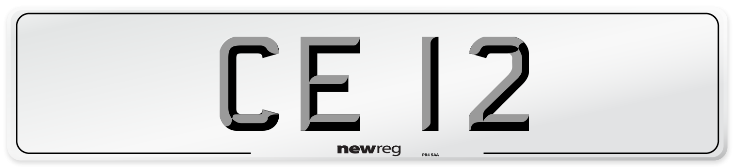 CE 12 Front Number Plate