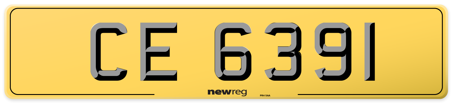 CE 6391 Rear Number Plate