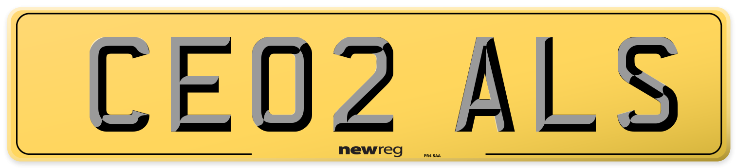 CE02 ALS Rear Number Plate