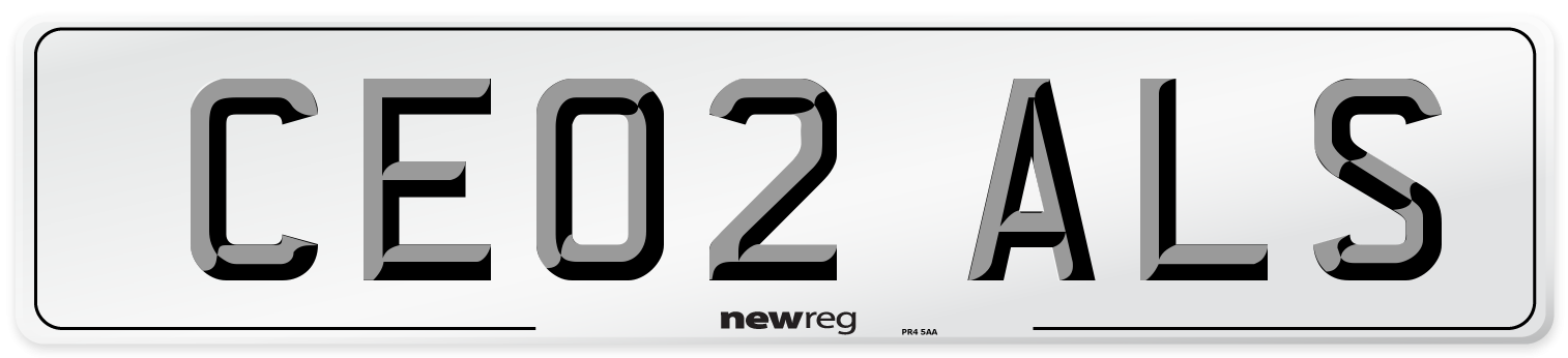 CE02 ALS Front Number Plate