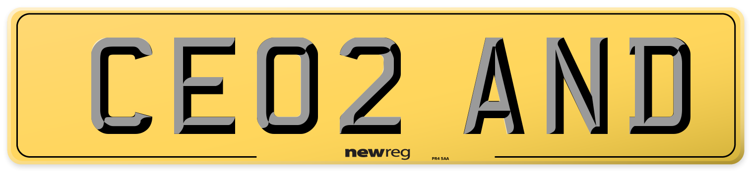 CE02 AND Rear Number Plate