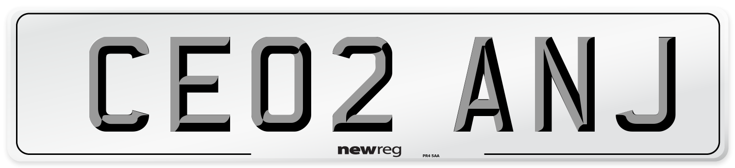 CE02 ANJ Front Number Plate