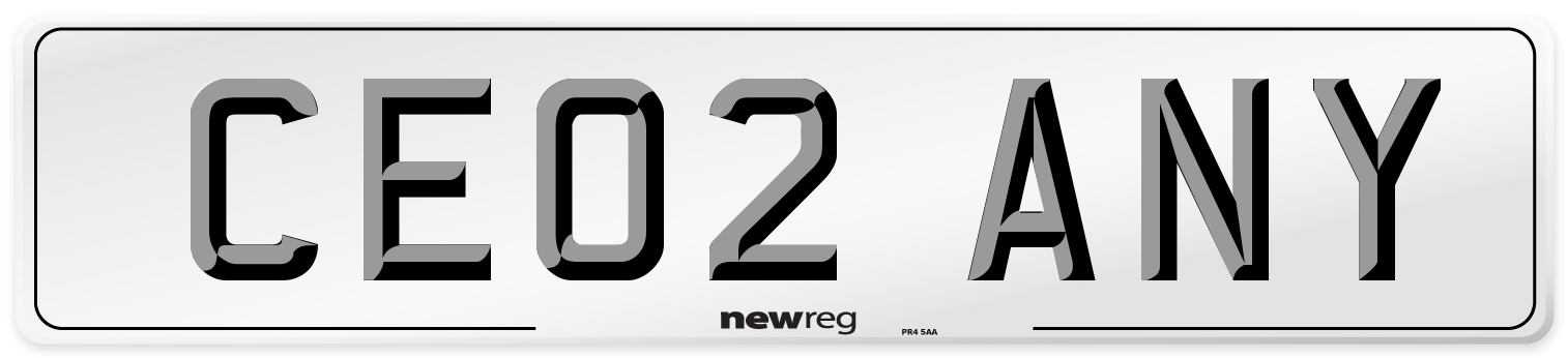CE02 ANY Front Number Plate