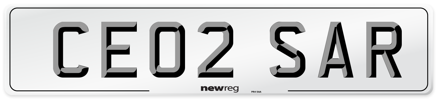 CE02 SAR Front Number Plate