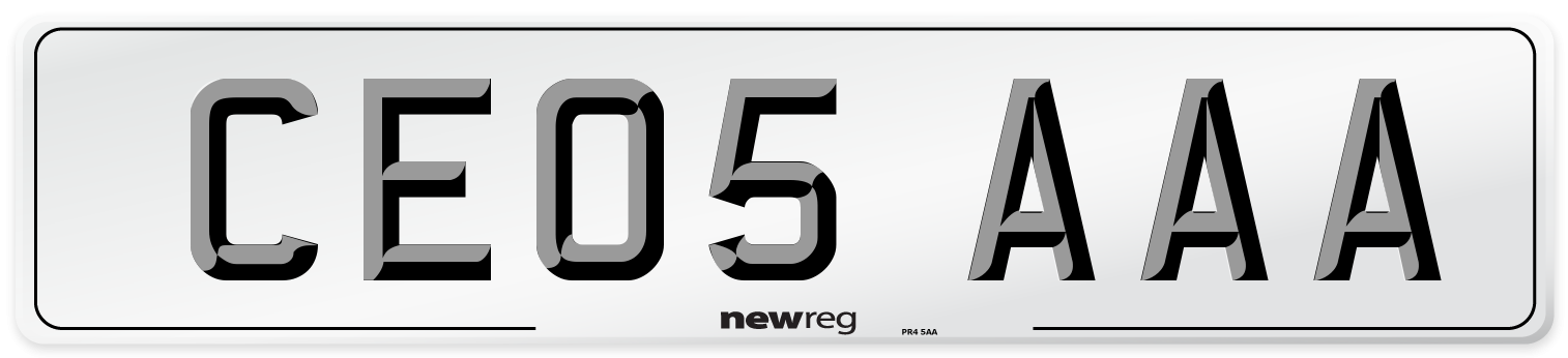 CE05 AAA Front Number Plate