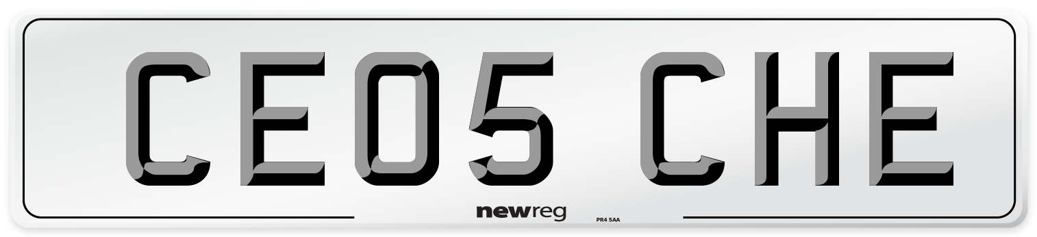 CE05 CHE Front Number Plate