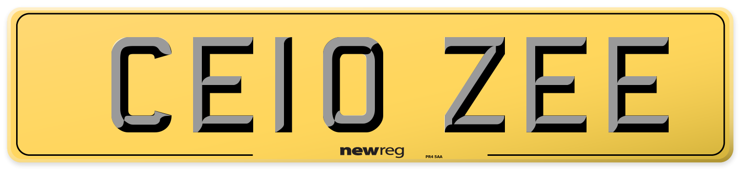 CE10 ZEE Rear Number Plate