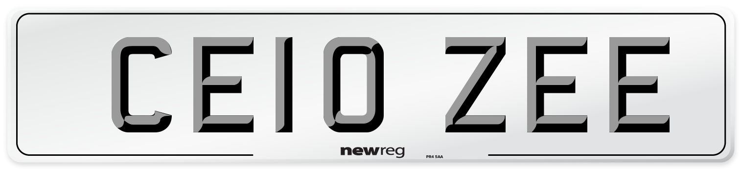 CE10 ZEE Front Number Plate