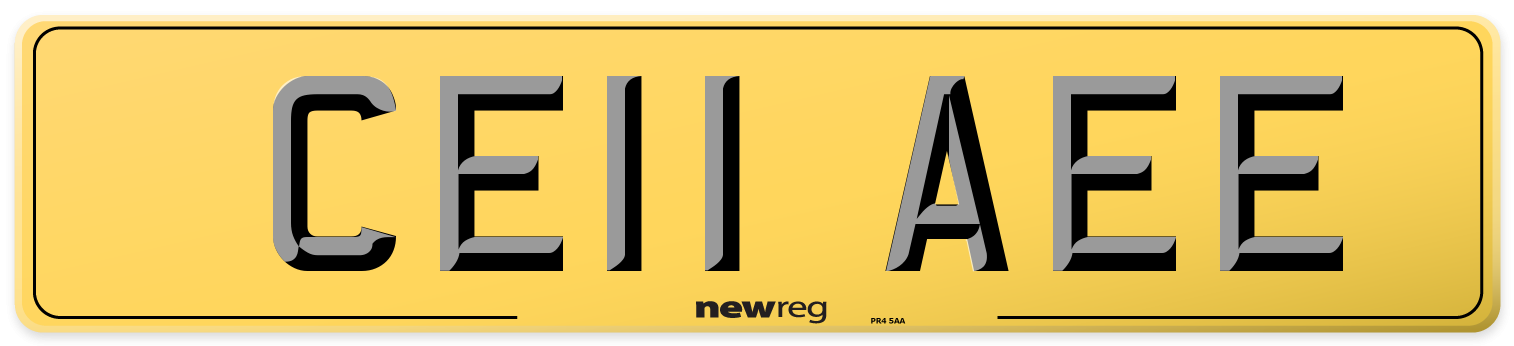 CE11 AEE Rear Number Plate