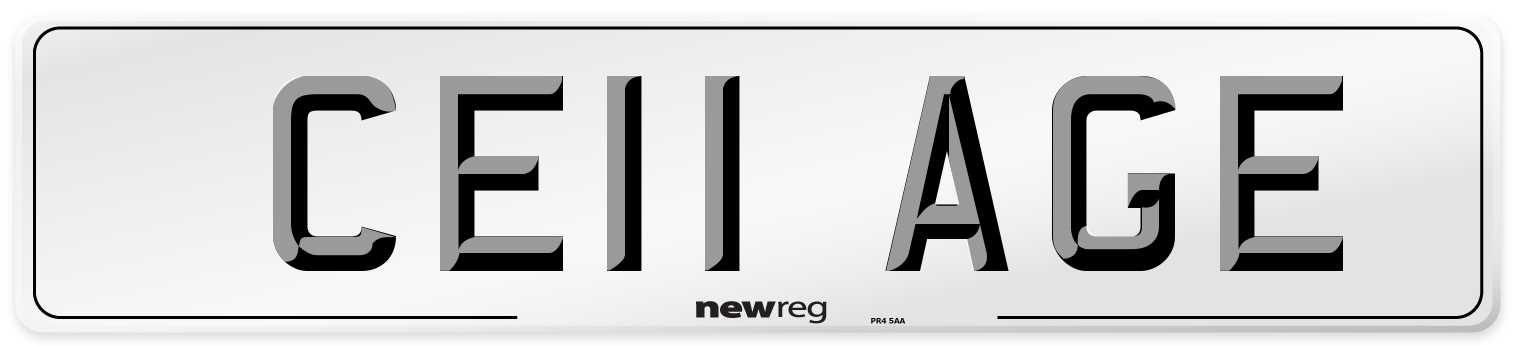 CE11 AGE Front Number Plate