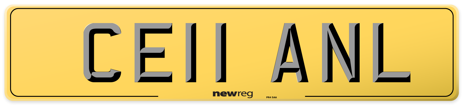 CE11 ANL Rear Number Plate