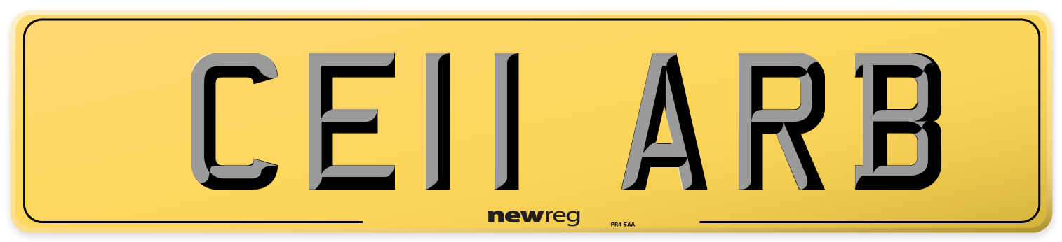 CE11 ARB Rear Number Plate