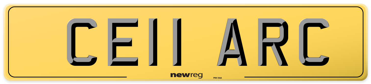 CE11 ARC Rear Number Plate