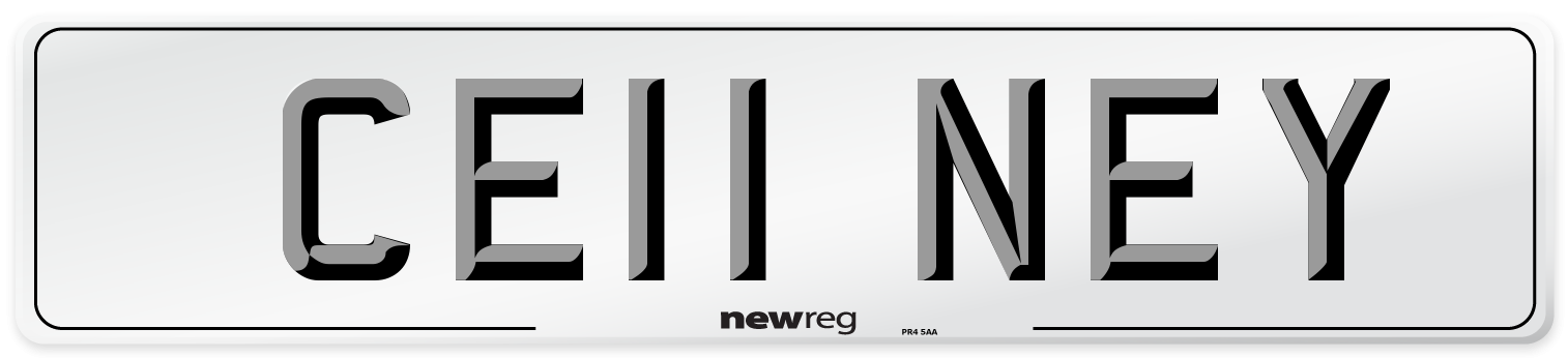 CE11 NEY Front Number Plate