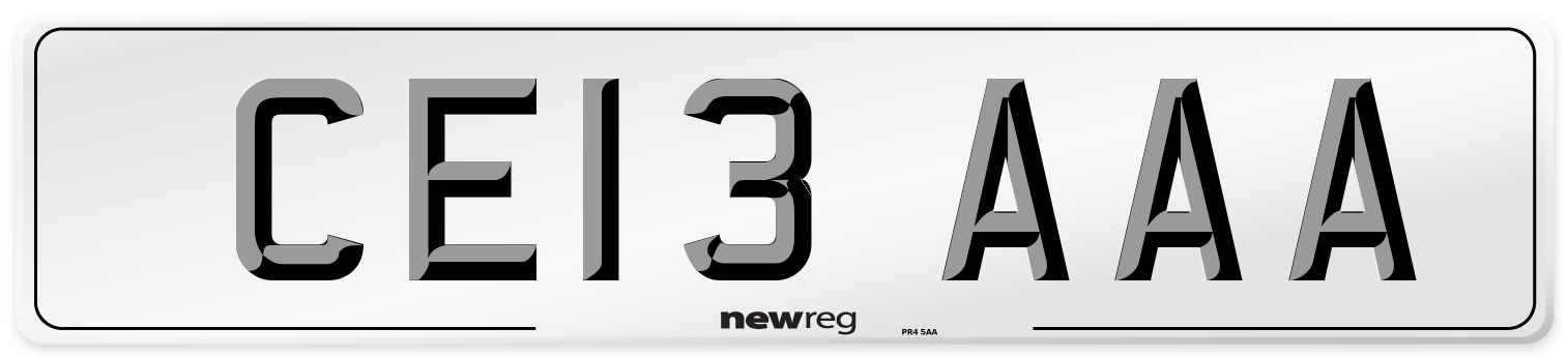 CE13 AAA Front Number Plate