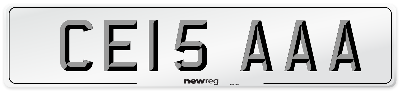 CE15 AAA Front Number Plate