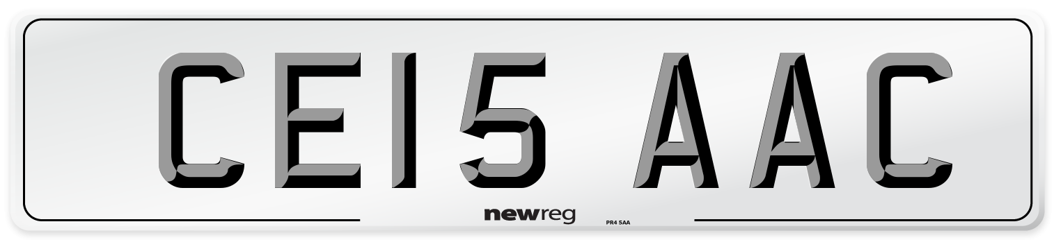 CE15 AAC Front Number Plate