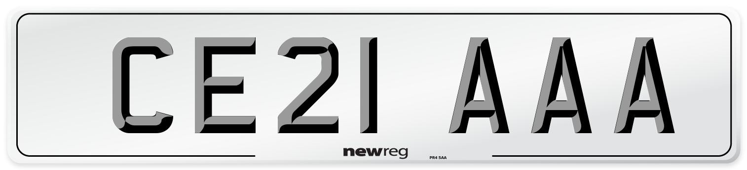 CE21 AAA Front Number Plate