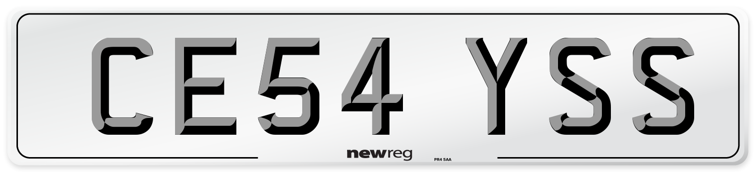 CE54 YSS Front Number Plate