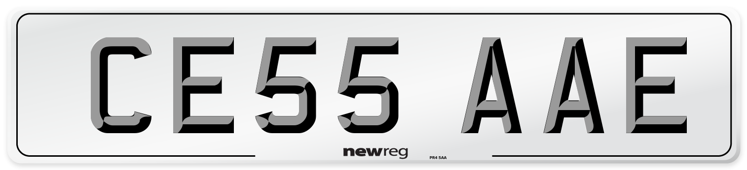CE55 AAE Front Number Plate