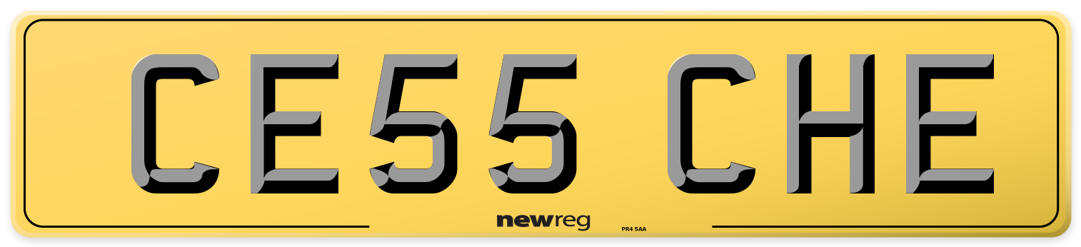 CE55 CHE Rear Number Plate