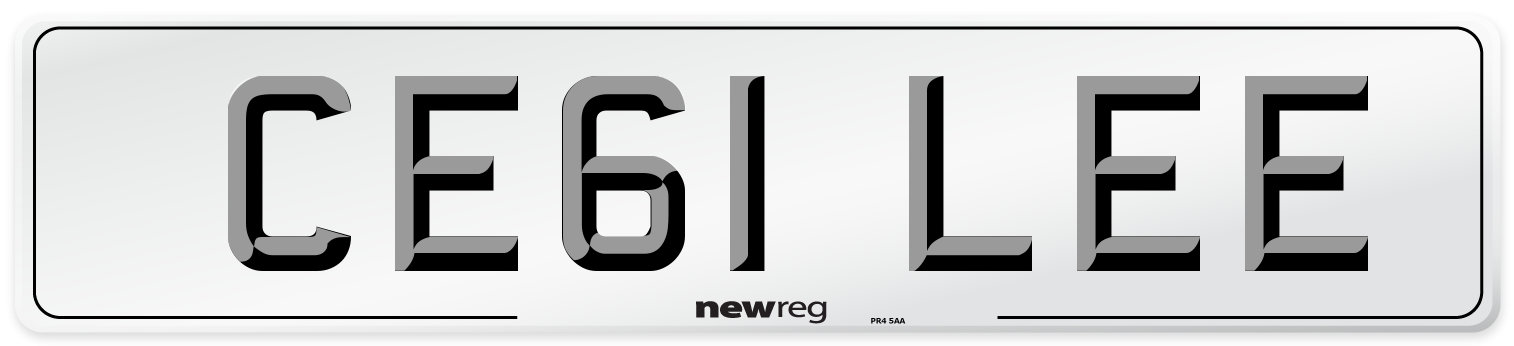 CE61 LEE Front Number Plate