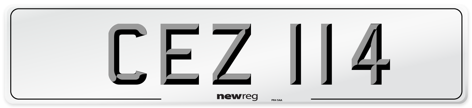 CEZ 114 Front Number Plate