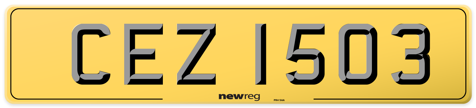 CEZ 1503 Rear Number Plate
