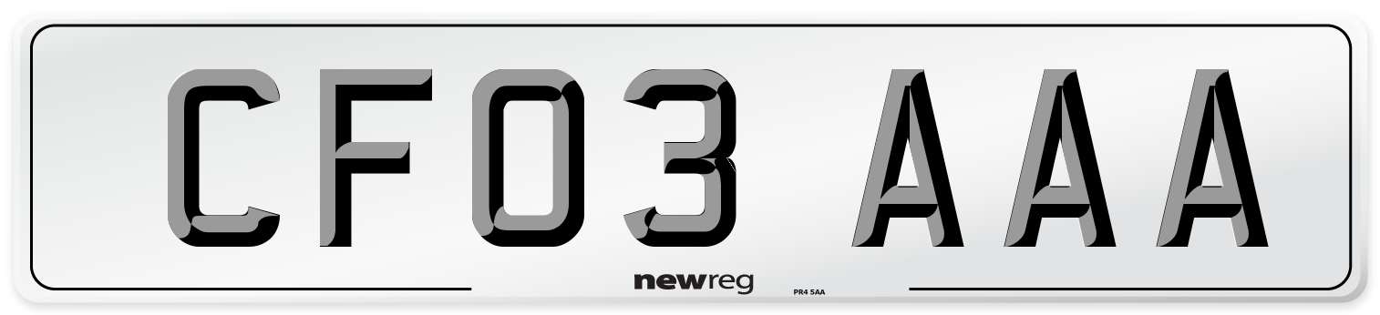 CF03 AAA Front Number Plate