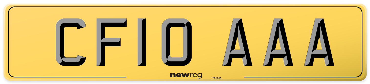 CF10 AAA Rear Number Plate