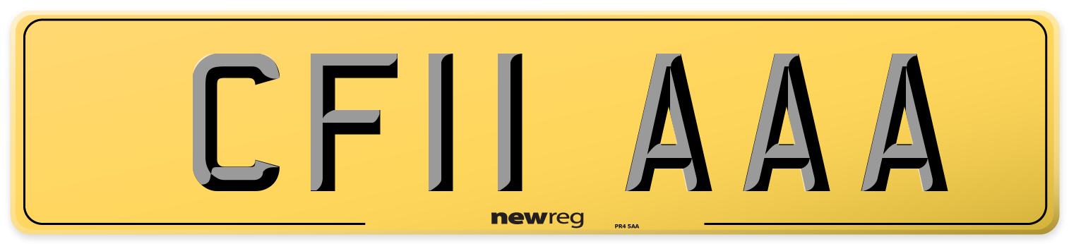 CF11 AAA Rear Number Plate
