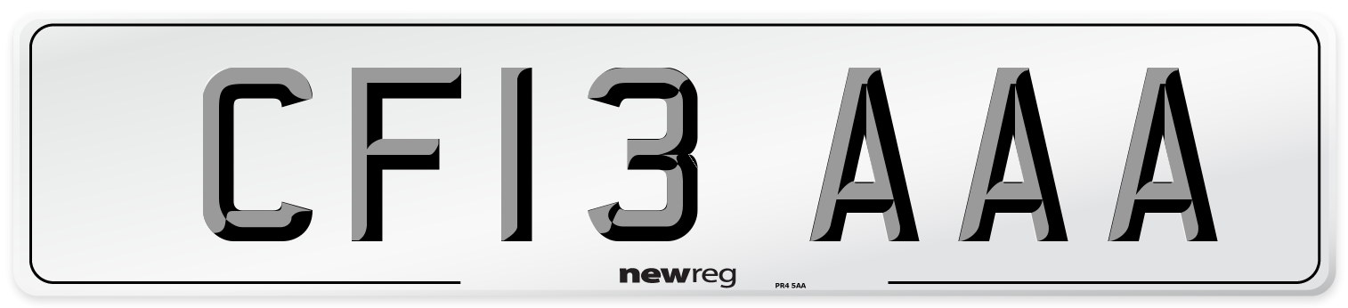 CF13 AAA Front Number Plate