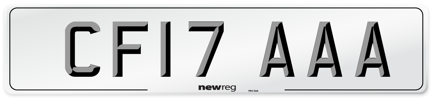CF17 AAA Front Number Plate