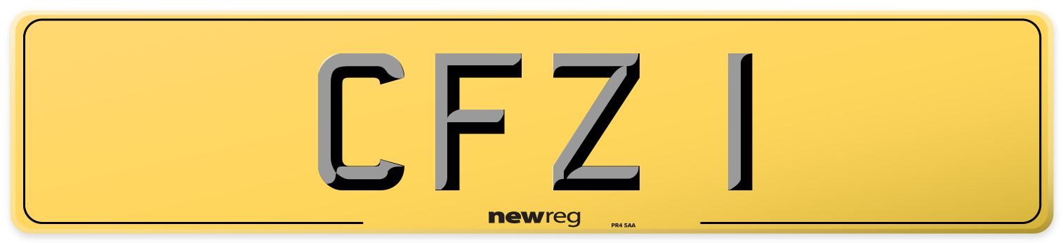 CFZ 1 Rear Number Plate