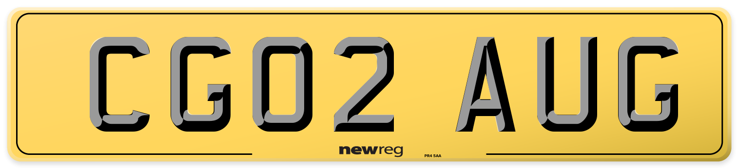 CG02 AUG Rear Number Plate