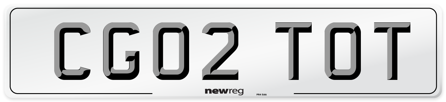 CG02 TOT Front Number Plate
