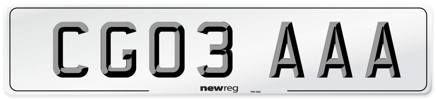 CG03 AAA Front Number Plate