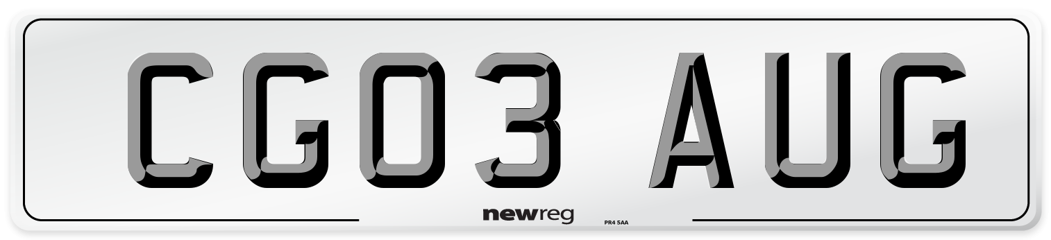 CG03 AUG Front Number Plate