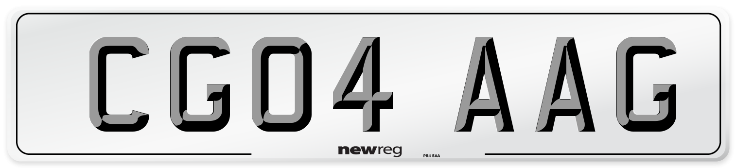 CG04 AAG Front Number Plate