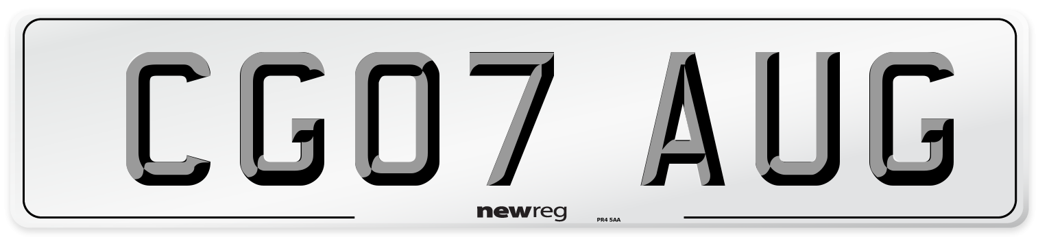 CG07 AUG Front Number Plate
