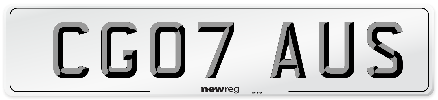 CG07 AUS Front Number Plate