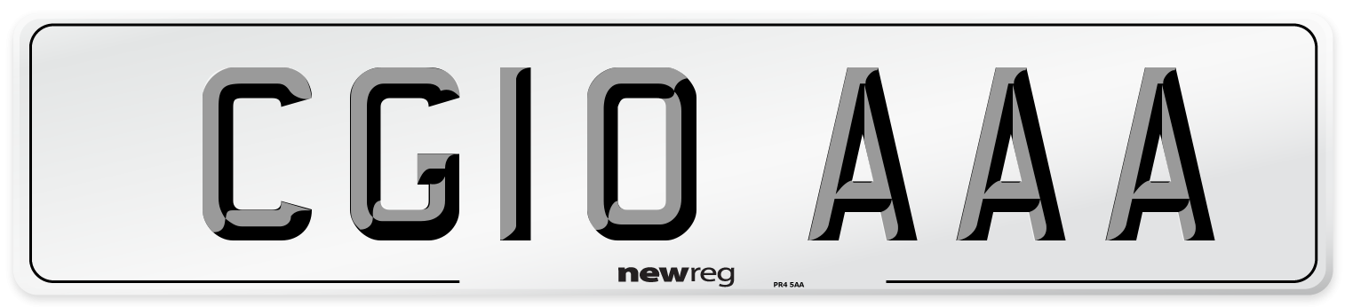 CG10 AAA Front Number Plate
