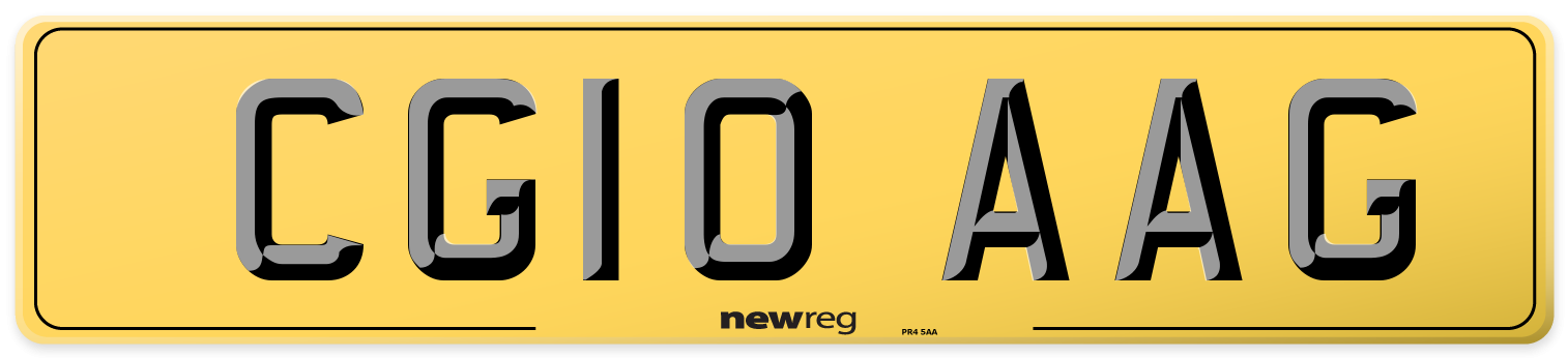 CG10 AAG Rear Number Plate