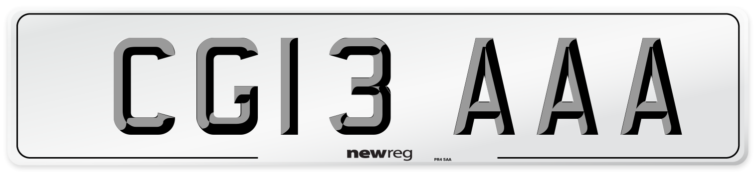 CG13 AAA Front Number Plate