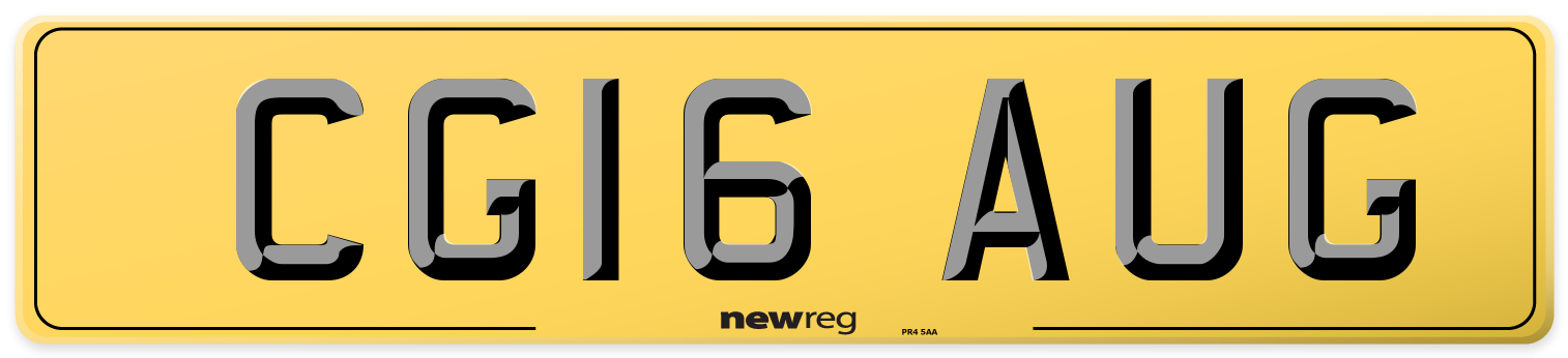 CG16 AUG Rear Number Plate
