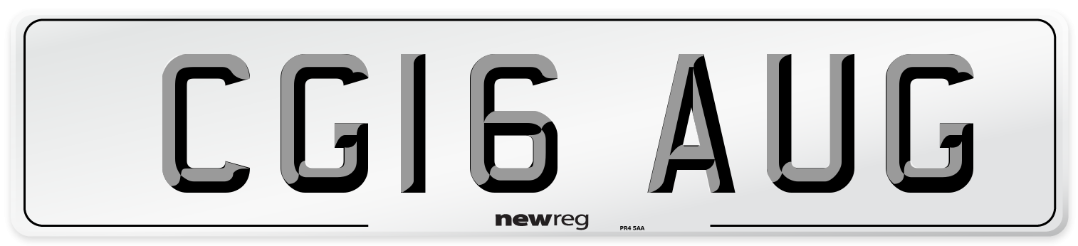 CG16 AUG Front Number Plate