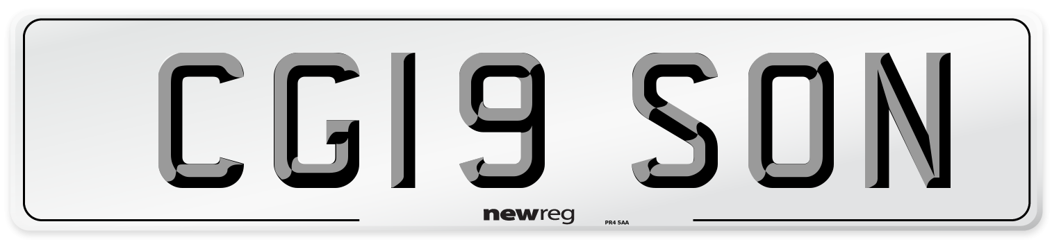 CG19 SON Front Number Plate
